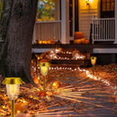 Solar Lights Outdoor Waterproof,4 Pack Gold Pathway Lights with 10-40 LM Dimmable Glass and Metal, Solar Powered Garden Decor for Yard,Patio,Pathway,Driveway Fall Decoration(Warm White) by CozyNest Decor