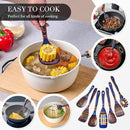 Heat-Resistant Wood Cooking Utensils - 7pc Set, Eco-Friendly, Includes Spatula, Pasta & Slotted Spoons, Essential Kitchen Tool by CozyNest Decor