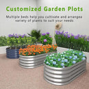 KFN 2PCS 4x1.8x1FT Galvanized Raised Garden Bed,Raised Garden Bed Kit-Oval Metal Vegetable Box,Large Planter Flower Boxes Outdoor,Planting for Vegetables,Flower,Herb,Sliver,0.7mm by GreenHaven Gardens