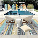 GAOMON Reversible Outdoor Rug 9'x18' Waterproof Plastic Straw Rug, Patio Rug, Large Modern Area Rug Carpet, Indoor Outdoor Rugs for Camping, Porch, Deck, Balcony, Backyard, Teal/Yellow(Bohemia) by CozyNest Decor