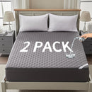 2 Pack Waterproof Mattress Protector, King Size Mattress Pad with Deep Pocket 6"-18" Depth, Soft Breathable Dirt-Proof Single Bed Mattress Cover for Bedroom, Dorm Room (Gray) by TinyTreasures Baby Boutique