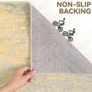 Living Room Rugs 6x9 Gold Washable Area Rug, Abstract Modern Bedroom Rugs Non Slip Stain Resistant Neutral Large Carpet for Nursery, Dining, Kids Playroom, Dining Room, Office by TinyTreasures Baby Boutique