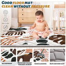 Baby Play Mats for Floor, 50x50 Playpen Mat for Babies, Extra Thicker & Soft Floor Crawling Mat, Foldable Non-Slip Playmat for Infants Toddlers, Boho Leaf Dark Brown by TinyTreasures Baby Boutique