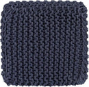 REDEARTH · Cube Low Pouf Foot Stool Ottoman - Hand Knitted Poof - Cord Boho Pouffe - Home Décor - Stuffed Footrest for Living Room - Nursery - Bedroom - Patio (16" x 16" x 8") - Navy Blue by CozyNest Decor