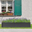 Domi Galvanized Raised Garden Bed, 6x3x1Ft Thickening Metal Planter Box for Vegetables Bottomless for Backyard Outdoor, 1" Deep w/ 128 Gallon Capacity - Dark Gray by GreenHaven Gardens