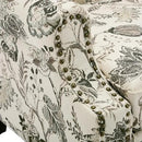 UIXE High Back Floral Accent Chairs Set of 2, Upholstered Armchair in Fabric, Retro Printed Wingback Arm Chair for Living Room, Nailhead Trim Single Sofa Bedroom Reading Seat - Plants Beige by CozyNest Decor