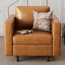 Faux Leather Oversized Accent Chair with Storage Deep Seat Single Sofa Large Reading Armchair for Living Room Bedroom Office Brown Set of 2 by CozyNest Decor
