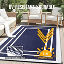 OLANLY Outdoor Rug 9x12 ft Waterproof, Reversible Outdoor Plastic Straw Rug, RV Mat, Indoor Outdoor Carpet Clearance for Patio, Camping, Balcony, Deck, Backyard, Navy & White by GreenHaven Gardens