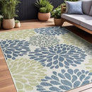 Beverly Rug Outdoor Rug 10x14 Modern Exotic Tropical Leaf Area Rugs for Indoor and Outdoor Patio Deck Porch Garden Water Resistant Washable Outside Carpet (10 x 14 Olive) by CozyNest Decor