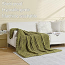 Maetoow Tighter Version Chenille Chunky Knit Blanket Throw 50×60 Inch, Handmade Warm & Cozy Blanket Couch, Bed, Home Decor, Soft Fleece Banket, Boho Thick Blankets and Giant Yarn Throws，Olive Green by CozyNest Decor