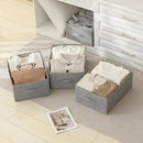 Linen Folding Storage Bins, 3 Pack Large Storage Baskets, Washable, Clothing Storage Bins with Handle, Closet Organizer for Storage Sweater,Sheets(dark grey, 18½"x13½"x8½") by CozyNest Decor