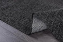CAMILSON Indoor and Outdoor Runner Rug Dark Gray Black Solid Boho Woven Design Easy-Cleaning Non Shedding Farmhouse Living Room Bedroom Garden Patio and Kitchen Washable Outside Carpet Alfombras (2x7) by CozyNest Decor