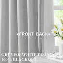 Vision Home Light Gray Pinch Pleated Full Blackout Curtains Linen Blended Room Darkening Curtain Panels 90 inch for Living Room Bedroom Thermal Insulated Pinch Pleat Drapes with Hooks 40" Wx90 Lx2 by CozyNest Decor
