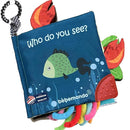 Fish Baby Book 0-6 Months,Touch Feel Cloth Crinkle Books for Babies,Infant Baby Toys 6-12 Months,Learning Education Soft Sensory Mirror Toy,Shower Gifts Easter for Boys Girls-Teether by TinyTreasures Baby Boutique