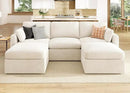 HONBAY Sectional Couch with Storage Seats, Modular Sectional Sofa with Storage Ottoman, U Shaped Sectional Couches for Living Room,Beige by CozyNest Decor