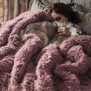 Bedsure GentleSoft Fluffy Dusty Pink Blankets Queen Size for Bed, Thick Sherpa Faux Fur Fleece Fuzzy Plush Winter Warm Soft Queen Blankets, Bedroom Decor Pink Gifts Cozy Gifts for Women Men, 90x90 by CozyNest Decor