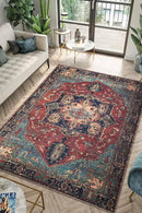 Keen Home Design 10x14 Rug - Machine Washable Area Rug with Non-Slip Backing, Ideal for Living Room, Dining Room, Bedroom - Vintage, Easy Clean, Durable, Low Pile Rug - (9'7" x 14') by CozyNest Decor