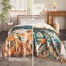 Boho Throw Blanket for Bed 60”x80”, 100% Cotton Woven Blanket for Couch Sofa, Ultra Soft 4-Layer Muslin Quilt with Floral Printed, Farmhouse Bed Blanket/Cover for Living Room Decor by CozyNest Decor