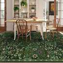 Floral Washable 6x9 Area Rug，Dark Green Boho Rugs for Living Room, Soft Low-Pile Non-Slip Stain Resistant & Non-Shedding Carpet for Bedroom, Dining Room, Office, Entryway, Nursery by TinyTreasures Baby Boutique
