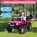 24V 4WD Ride on Truck Car w/800W Motors, Gift Flower, Remote Control, 2 Seaters, Light Bar, 3 Speeds, Pop Music, Power Four Wheels, 24 Volt Ride on Toy Car for Big Kids, Rose Red by TinyTreasures Baby Boutique