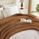 Carriediosa Chunky Knit Throw Blanket 60" X 80" Twin, 100% Hand Made Large Chenille Loop Yarn Soft Fluffy Throws for Couch Sofa Bed, Big Crochet Cozy Heavy Thick Cable Woven Blanket, Light Brown by CozyNest Decor
