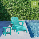 GREENVINES Adirondack-Ottoman | HDPE Plastic | Outdoor Footrest | All Weather | Foot Rest | Foot Stool | Aqua | for Adirondack Chair | for Patio Backyard Pool by CozyNest Decor