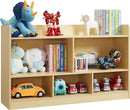 Kids Toy Storage Organizer, 5-Section Bookshelf for Organizing Books Toys, Wooden Storage Cabinet Daycare Furniture for School, Classroom Playroom, Nursery, Kindergarten (Natural) by TinyTreasures Baby Boutique