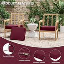Patio Chair Cushions 18.5 X 16 X 4 Inch Waterproof Outdoor Seat Cushions for Patio Furniture, Outdoor Sofa Couch Pads with Ties & Handle, Set of 2, Burgundy by GreenHaven Gardens