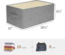 Linen Folding Storage Bins, 3 Pack Large Storage Baskets, Washable, Clothing Storage Bins with Handle, Closet Organizer for Storage Sweater,Sheets(dark grey, 18½"x11" x8½") by CozyNest Decor