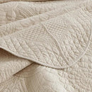 MarCielo 3-Piece 100% Cotton Oversized Bedspread Lightweight Quilt Coverlet Embroidery Farmhouse Bedding (Tf Khaki Beige, Oversized King (118"x106")) by CozyNest Decor