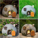 mopha Garden House Statues, Funny Gnomes Fairy Garden Lights Figurine,Mini Gnome Resin Solar Powered Outdoor Decor Patio Yard Lawn Ornament Decoration by GreenHaven Gardens