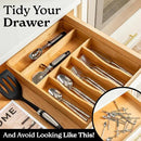 SMIRLY Silverware Drawer Organizer – Bamboo Kitchen Drawer Organizer, Adjustable Utensil Holder and Cutlery Tray, Drawer Dividers for Flatware and Kitchen Utensils by CozyNest Decor