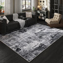 Area Rug 5x7 Washable Rug Boho Soft Abstract Pattern Non-Slip Faux Wool Vintage for Living Room, Bedroom, Farmhouse, Dining Room, Kids Playroom, Grey and Black by TinyTreasures Baby Boutique