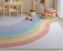 Well Woven Kids Rugs Rainbow 9'10" x 13' Multi Color Modern Flat-Weave Playroom Area Rug by CozyNest Decor