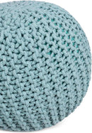 BIRDROCK HOME Round Pouf Ottoman | Cotton Braided Round Foot Stool | Bedroom and Living Room Poof | Sage Green Boho Ottoman | Pouf Foot Rest by CozyNest Decor
