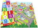 Baby Care Play Mat (Medium, Playful - Zoo Town) 73’’ x 49’’ Original One-Piece Reversible Rollable Waterproof Play Mat for Infants, Babies, Toddler, and Kids by TinyTreasures Baby Boutique
