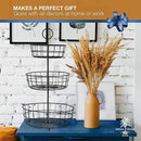 REGAL TRUNK & CO. 3 Tier Fruit Basket, Elegant French Country Wire Baskets, Three Tiered Wire Basket Stand for Vegetables, Bread & More for Countertop or Hanging, Christmas or Birthday Present by CozyNest Decor