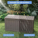 80 Gallon Outdoor Storage Box with Wheels, Waterproof Lockable Resin Deck Box Patio Storage Bin for Pool Accessories Cushion Furniture, Garden Tools, UV-Resistant Outside Delivery Grey by CozyNest Decor