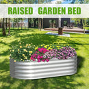 SnugNiture Galvanized Raised Garden Bed, 6x3x1.5ft Oval Metal Planter Box for Planting Outdoor Plants Vegetables by GreenHaven Gardens