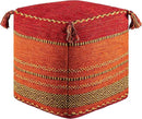 Mark&Day Pouf Ottoman, Hinterbruhl Global Burnt Orange Cube Pouf Foot Rest for Living Room, Bedroom and Boho Home Decor (18"x18"x18") by CozyNest Decor