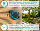 GARDENA (18630) Retractable Garden Hose Reel 115' x 1/2" Wall Mounted, Automatic Retraction & Length Lock for Easy Watering. Heavy Duty Swivel Bracket 180°, Includes Nozzle. Made in Europe by GreenHaven Gardens