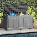 JUMMICO 83 Gallon Outdoor Deck Box Large Resin Storage Box for Patio Furniture Cushions, and Garden Tools (Gray) by CozyNest Decor