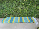 Del Mex Classic Mexican Blanket, Large Authentic Woven Falsa Throw (70"x50"), Artisan Southwest Décor for Beach, Yoga, Outdoors (Teal/Yellow) by CozyNest Decor