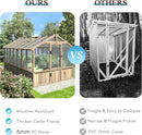 8x14 FT Outdoor Greenhouse Kit, Wooden Greenhouses for Outdoors Walk-in Green House with 6MM Thick Polycarbonate Panel & Adjustable Roof Vents, Backyard Garden, Light Mocha Brown by GreenHaven Gardens