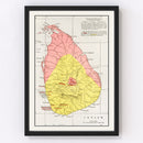 Vintage Map of Sri Lanka 1862