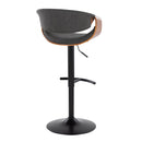 Curvo - Mid Century Modern Adjustable Barstool With Swivel & Rounded T Footrest (Set of 2) by HouseOfZazla