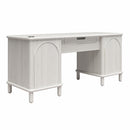 Selena - Double Pedestal Desk - Rustic White by HouseOfZazla