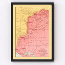 Vintage Map of Punjab, 1862