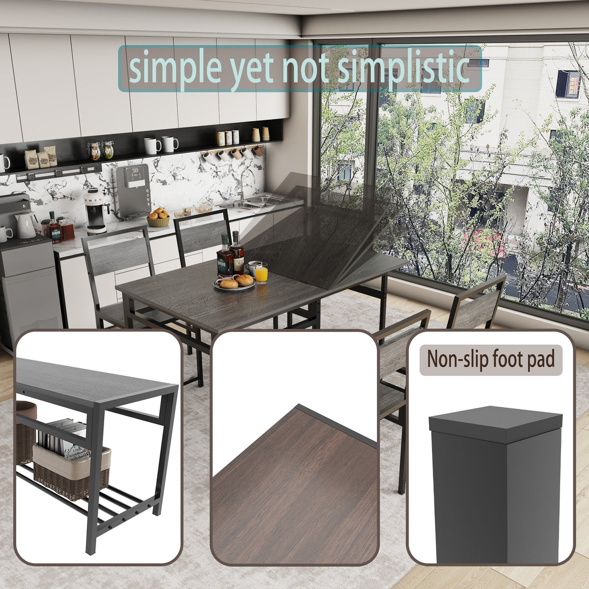 Extendable Dining Table Set with 4 Chairs, photo 2 of 10