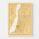 Vintage Map of Calcutta, India 1862